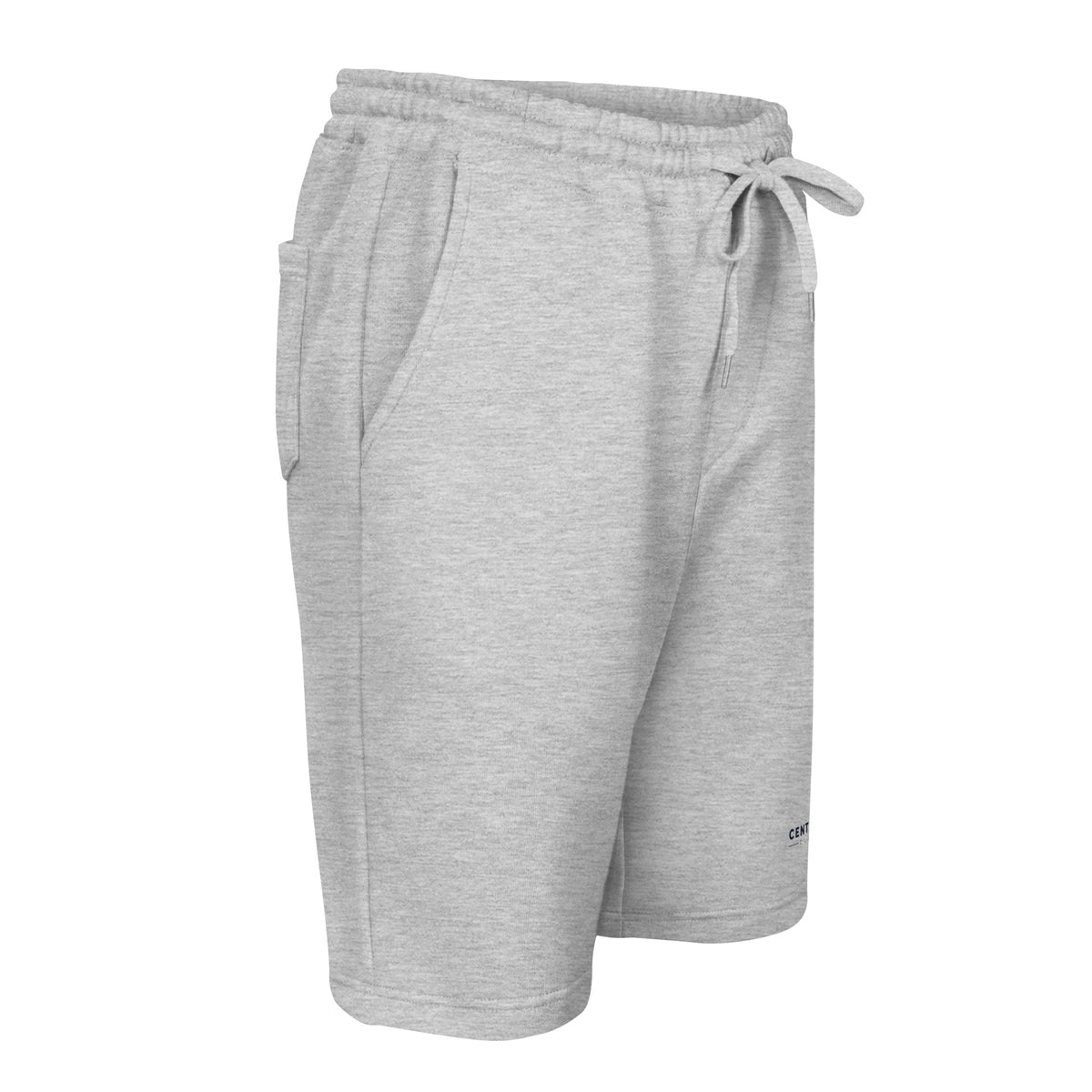 Centralized Logo Fleece Shorts - Grey & White by Centralized Clothing