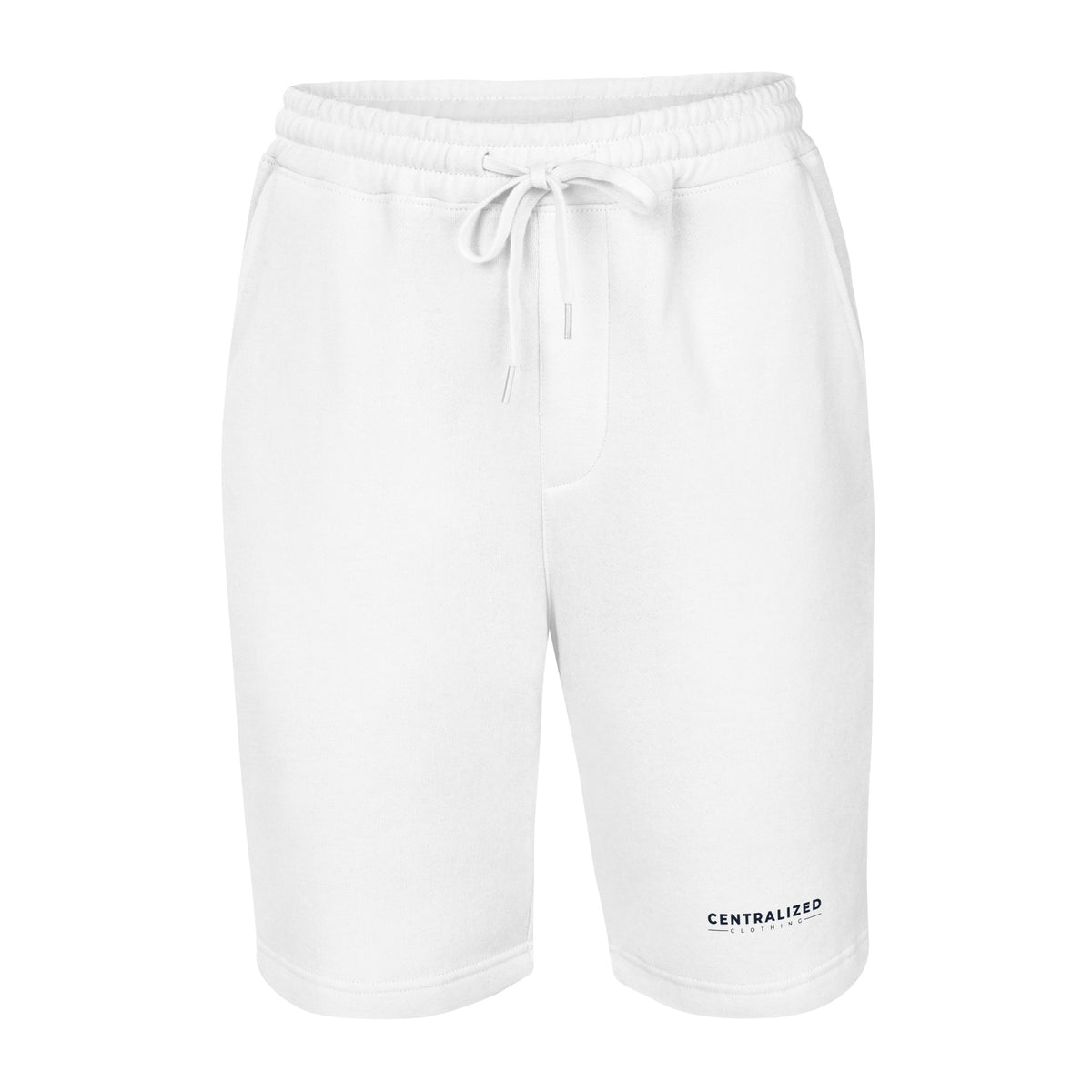 Centralized Logo Fleece Shorts - Grey & White by Centralized Clothing