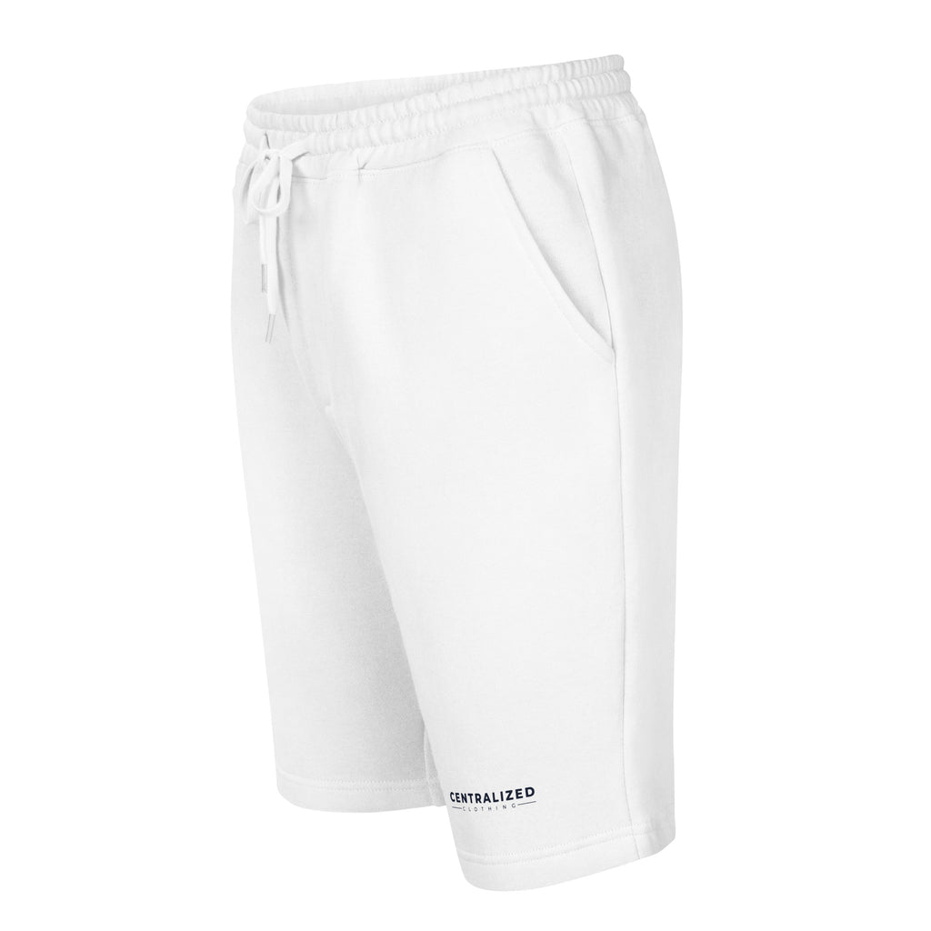 Centralized Logo Fleece Shorts - Grey & White by Centralized Clothing