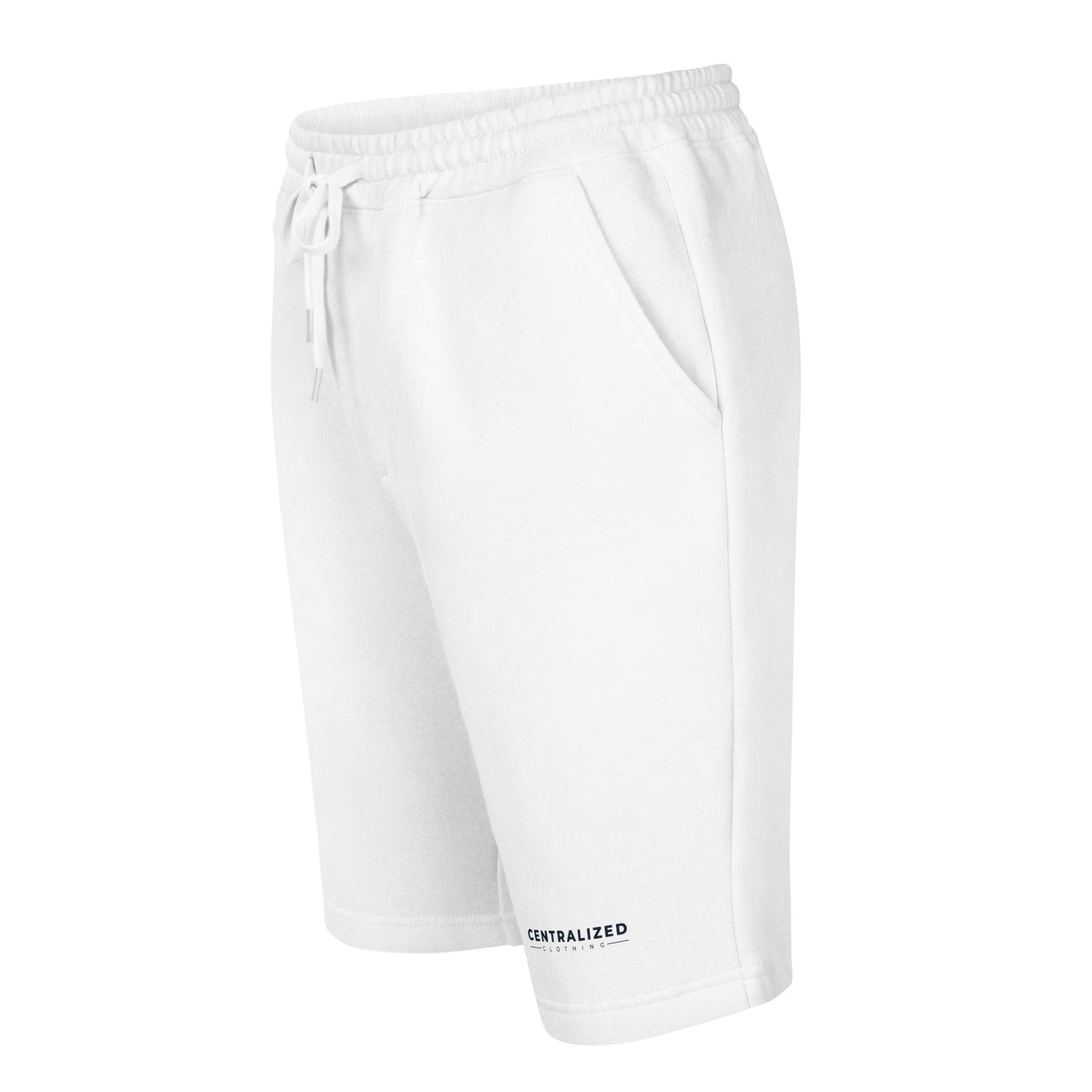 Centralized Logo Fleece Shorts - Grey & White by Centralized Clothing