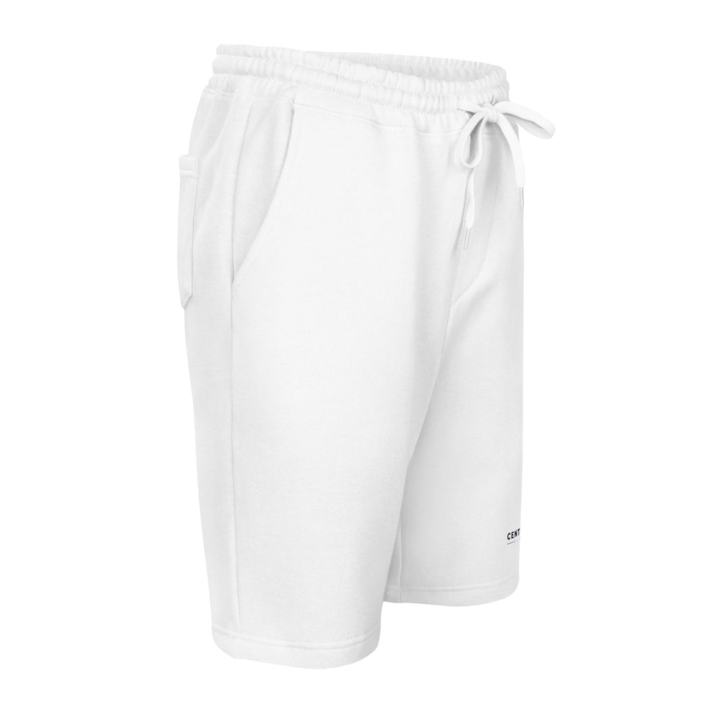 Centralized Logo Fleece Shorts - Grey & White by Centralized Clothing