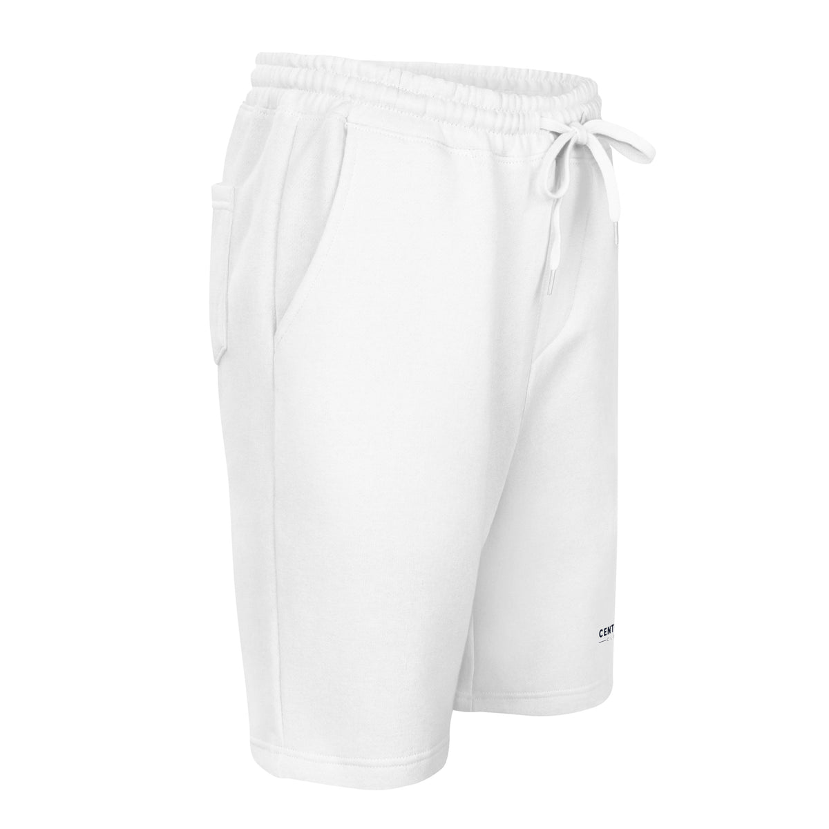 Centralized Logo Fleece Shorts - Grey & White by Centralized Clothing