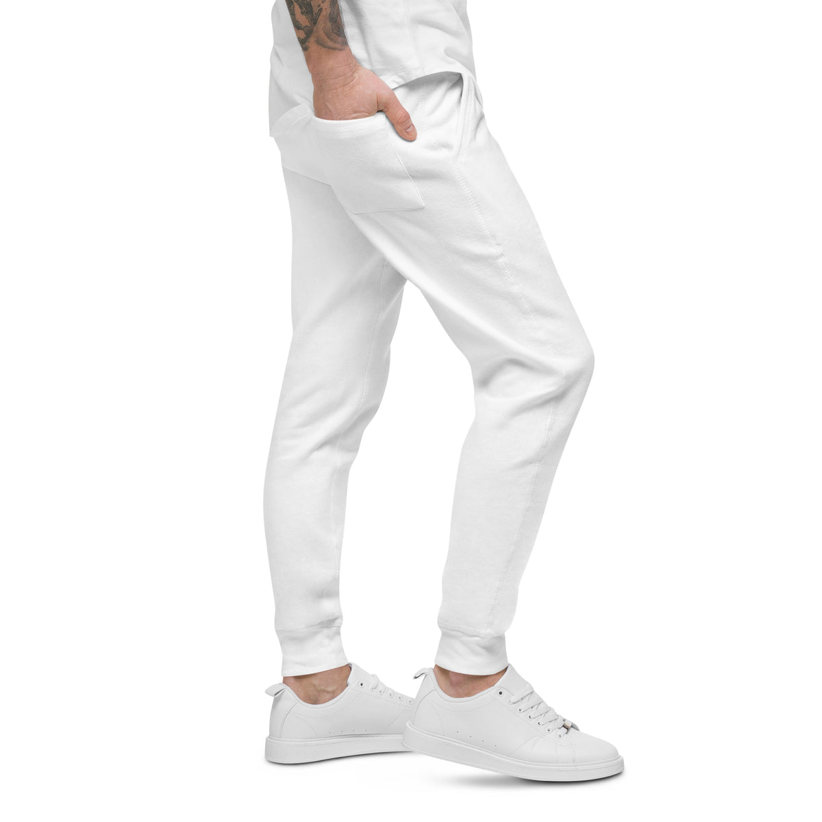 Centralized Logo Fleece Sweatpants - White by Centralized Clothing