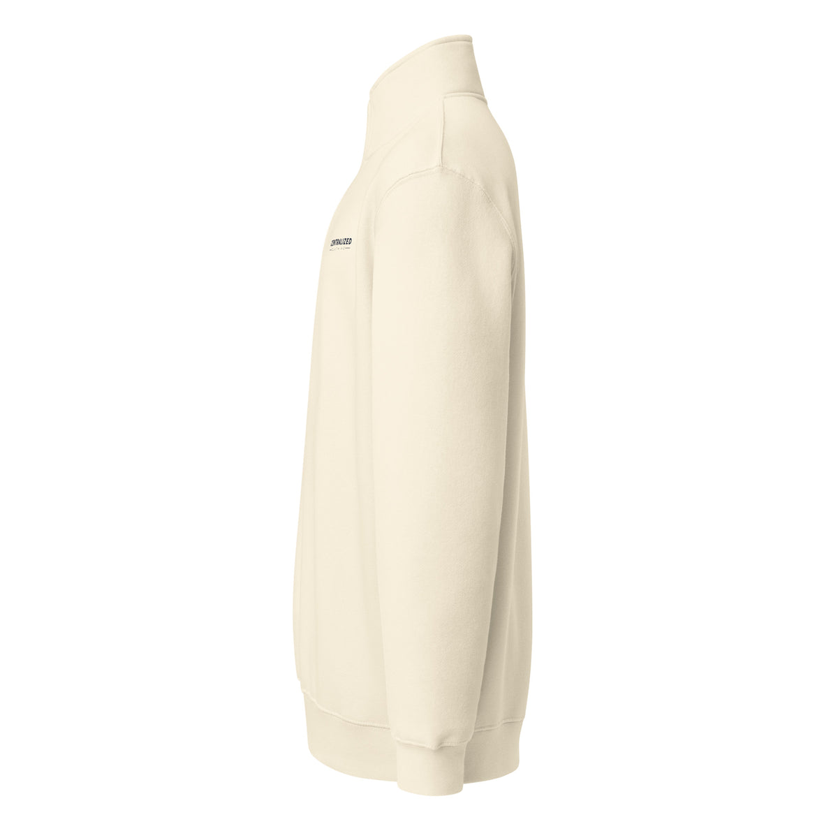 Centralized Logo Quarter-Zip Pullover - Grey & Cream by Centralized Clothing