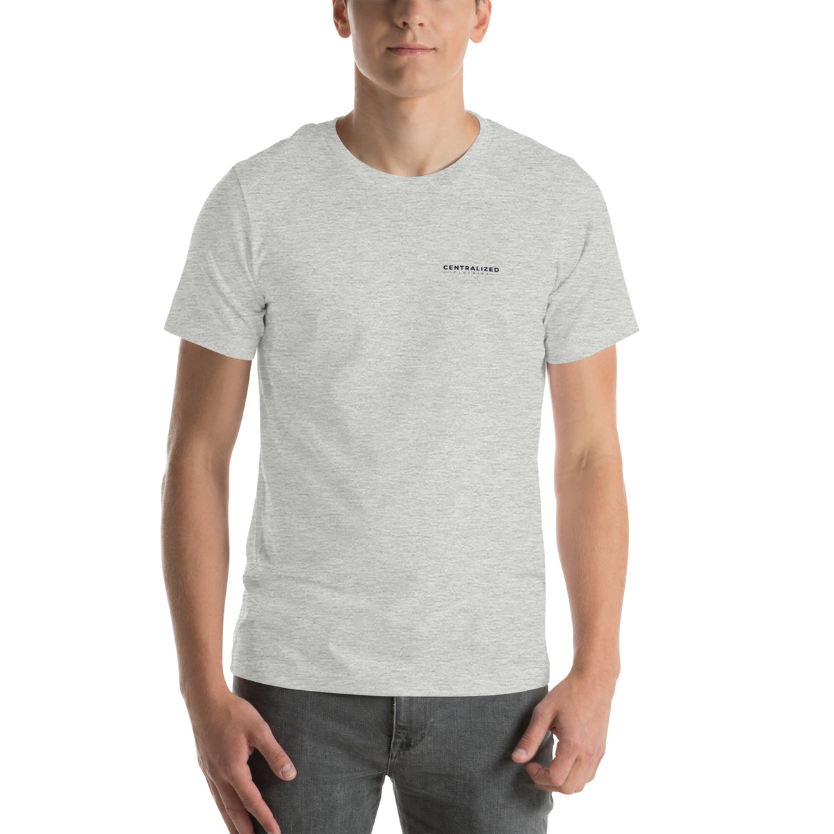 Centralized Logo Crew Neck T-Shirt - Light Grey by Centralized Clothing