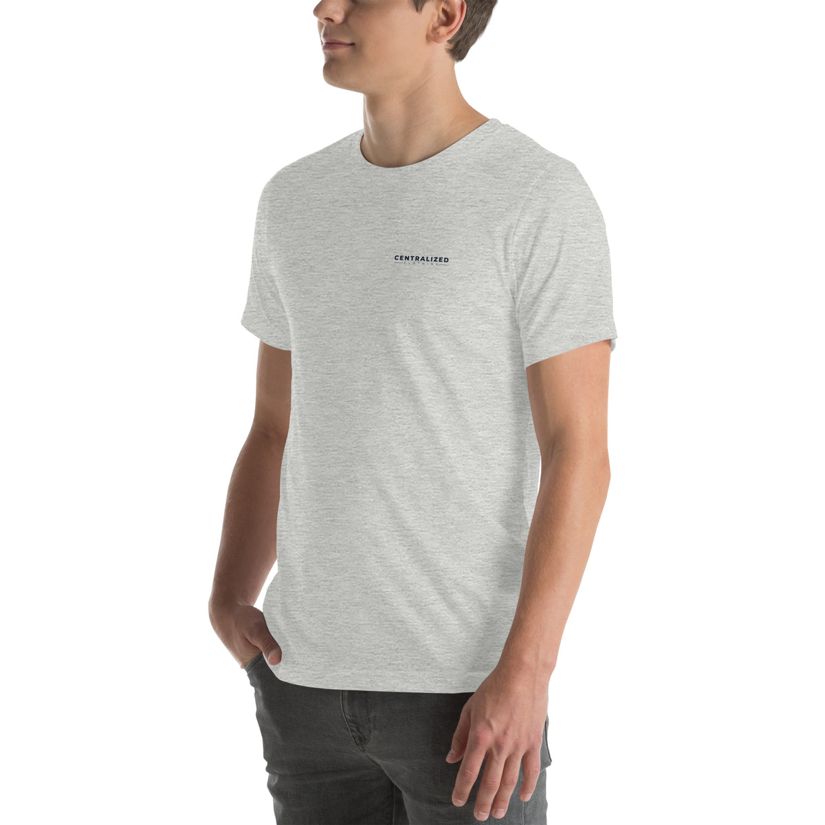 Centralized Logo Crew Neck T-Shirt - Light Grey by Centralized Clothing